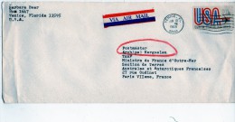 Taaf Kerguelen Port Aux Français Lettre 1969 Des Etat Unies Pour Kerguelen - Lettres & Documents