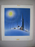 Bozzetto "Paesaggio Innevato - Chiesa" ADOLFO PULZATTO (pittore) - Andere & Zonder Classificatie