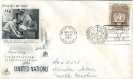 (114) Nited Nations New York FDC Cover - 1954 - Labor Organization - Cartas & Documentos