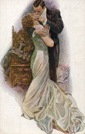 Illustrée Signée FISHER : Couple En Tenue De Soirée S'embrassant - Fisher, Harrison