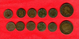 FRANCE -  NAPOLEON II - LOT: 2 CENTIMES 1854 D, 1855 A (2), 1862 A, 1862 K- 10 CENTIMES 1853 VISITE LILLE - Collections