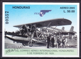 Honduras 2005 Yvert BF 84, History Of Post, Airplane, Miniature Sheet, MNH - Honduras