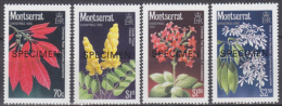 Montserrat 1986 Yvert 640-43, Christmas, Flora Flowers Overprint Specimen, MNH - Montserrat