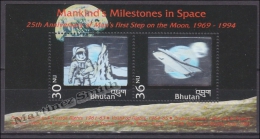 Bhutan - Bhoutan 1994 Miniature Sheet Yvert BF 336, 25th Ann. First Man On The Moon - MNH - Bhután