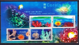 Hong Kong 2002 Yvert BF 94, Fauna Corals, Joint Issue With Canada Miniature Sheet - MNH - Ungebraucht