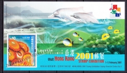 Hong Kong 2000 Yvert BF 72C, Stamp Exhibition, Sea Fauna, Corals Dolphins - Miniature Sheet - MNH - Unused Stamps