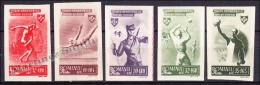 Roumanie - Romania - Rumania 1945 Yvert 849-53, In Profit For Popular Sports, Non Perforated - MNH - Usado