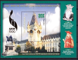 Roumanie - Romania - Rumania 2008 Yvert BF 357, 600th Anniv. Mention Of Iasi City On Document - MNH - Ongebruikt