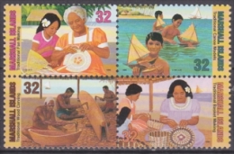 Marshall 1996 Yvert 747-50, Hand Craft Artisans, MNH - Islas Marshall