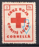 VARIEDAD -  Cornella De Llobregat  ( Barcelona) - Cruz Roja  -  5 Cts.- Sofima 8 / Edifil 8a   Spain Civil War - Emissions Républicaines