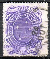 BRAZIL 1890  Southern Cross  - 200r. - Violet  FU - Used Stamps