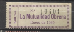 8254-SELLO SINDICAL MUTUALIDAD OBRERA,SELLO REPUBLICANO,SELLOS Y VIÑETAS POLITICAS Y SINDICALES.RAROS,ESCASOS. ESPAÑA - Viñetas De La Guerra Civil