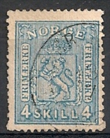 Norvège Norge. 1867 . N° 14. Oblit. - Usados