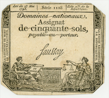 France - Assignat - Cinquante Sols - Domaines Nationaux - TTB - Série 1118 - Assegnati