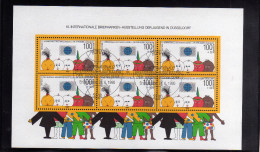 EAST GERMANY DDR DEUTSCHE DEMOKRATISCHE GERMANIA EST 1990 Dusseldorf 90 YOUTH Philatelic Exhibition SHEET FOGLIETTO USED - 1er Día – FDC (hojas)