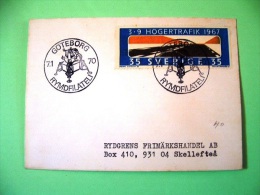 Sweden 1970 Cover To Skelleftea - Highway Road Right Hand Driving - Space Cancel - Briefe U. Dokumente