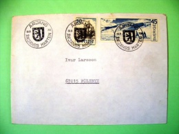 Sweden 1970 Cover To Folsbyn - Ship Ski Snow Landscape - Bear Arms Cancel - Briefe U. Dokumente