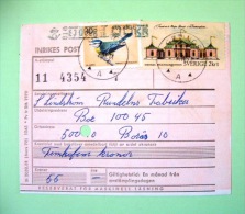 Sweden 1971 Postal Money Order - Bird China Palace - Briefe U. Dokumente