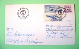 Sweden 1972 Postcard To Solna - Hydroplanes - Maxicard Same Illustration On Card - Briefe U. Dokumente