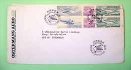 Sweden 1973 Cover To Stockholm - Planes Hydroplanes - Booklet Pane (Scott 939 A = 3 $) - Helicopter Cancel - Briefe U. Dokumente