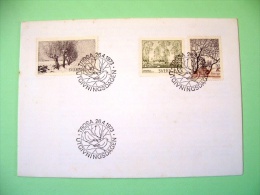 Sweden 1973 FDC Cover - Paintings Willows Trosa Birches Landscapes With Trees - Birds Cancel - Briefe U. Dokumente