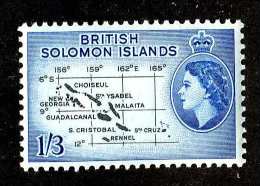 1629  Solomon Is 1956  Scott #100  M*  Offers Welcome! - Isole Salomone (...-1978)