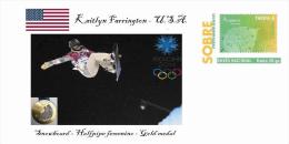 Spain 2014 - XXII Olimpics Winter Games Sochi 2014 Special Prepaid Cover - Kaitlyn Farrington - Inverno 2014: Sotchi