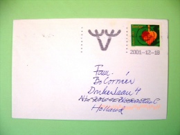 Sweden 2001 Cover To Holland - Heart - Cartas & Documentos