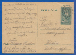 Ungarn; PC Levelezö Lap 10 Filler; 1940  Von Varpalota Nach Zanka - Entiers Postaux