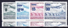 Tchécoslovaquie 1949 Mi 590-93 Zf (Yv PA 32-5) Avec Vignette En Bas, (MNH)** - Luchtpost