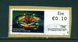 IRELAND - 2012  Post And Go/ATM Label  Green Crab  Used On Piece As Scan - Automatenmarken (Frama)