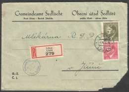 BuM0957 - Böhmen Und Mähren (1944) Liban - Liban / Jitschin - Jicin (R-letter) Tariff: 4,20K (stamp: Adolf Hitler) - Lettres & Documents