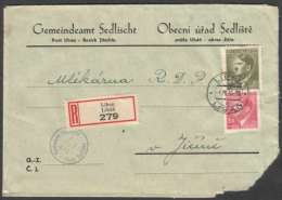 BuM0957 - Böhmen Und Mähren (1944) Liban - Liban / Jitschin - Jicin (R-letter) Tariff: 4,20K (stamp: Adolf Hitler) - Covers & Documents