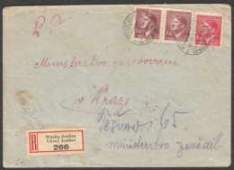 BuM0977 - Böhmen Und Mähren (1945) Windig-Jenikau - Vetrny Jenikov / Prag 1 - Praha 1 (R-letter) Tariff: 4,20K - Covers & Documents