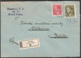 BuM0970 - Böhmen Und Mähren (1944) Altpaka - Stara Paka / Jitschin - Jicin (R-letter) Tariff. 4,20K (stamp: Adolf Hitler - Covers & Documents