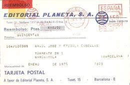 TARJETA POSTAL  FRANQUEO MECANICO  1975 - Frankeermachines (EMA)