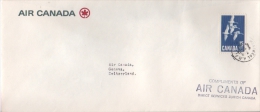 Lettre Air Canada Vers Genève  1966 - HerdenkingsOmslagen