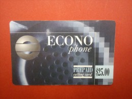 Econo Phone 25 $ With Sticker 0800/10412 See 2 Photo's Used  Very Rare - [2] Prepaid- Und Aufladkarten