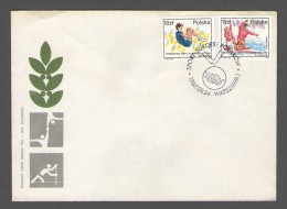 POLSKA POLAND POLOGNE  FDC 1987 SPORT CANOE GYMNASTICS PREMIER JOUR - FDC