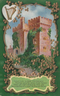 St. Patrick Series # 4 - Irish Castle - Gold Embossing - Embossed - VG Condition - Unused - 2 Scans - Saint-Patrick