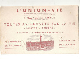 Buvard L'Union-Vie 9, Place Vendôme Paris Er Toutes Assurances Sur La Vie. Rentes Viagères - Bank & Versicherung