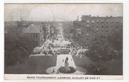 Band Tournament Panorama Street Scene Lansing Michigan 1907c Postcard - Lansing