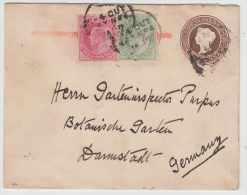 India 1917 QV 1A PS  Envelope Tied Railway  T-OUT/IN SET NO 4 To Germany # 81212 Inde Indien - 1902-11 Koning Edward VII