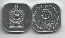 Sri Lanka 5 Cents 1991. High Grade - Sri Lanka