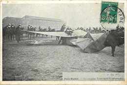 Themes Div-ref H372- Aviation -paris Madrid -le Monoplan Train Apres La Catastrophe En 1911  -carte Bon Etat - - Accidents