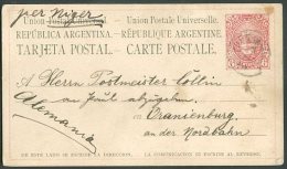 ARGENTINA TO GERMANY Postal Stationery 1888 VF - Ganzsachen