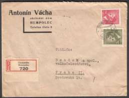 BuM0929 - Böhmen Und Mähren (1944) Gumpolds - Humpolec / Prag 1 - Praha 1 (R-letter) Tariff: 4,20K (stamp: Adolf Hitler) - Brieven En Documenten