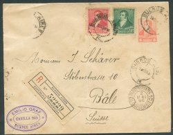 ARGENTINA TO SWITZERLAND Registered Cover 1896 VF (bended In The Middle) - Ganzsachen