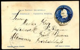 ARGENTINA TO GERMANY Postal Stationery 1901 VF - Postwaardestukken