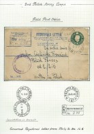 1945. CENSORED  REGISTERED LETTER  FROM ITALY --MIDDLE EAST. POLISH FIELD POST - Unclassified